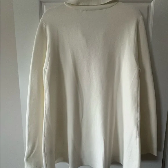 Soft Surroundings Elegant Creamy White Zip-Up Sweater. - Picture 6 of 8